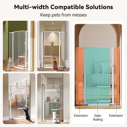 New COMOMY 55.1" Extra Tall & Wide Pet Gate for Cats (29.5 - 40.6" | White) - Kidsy
