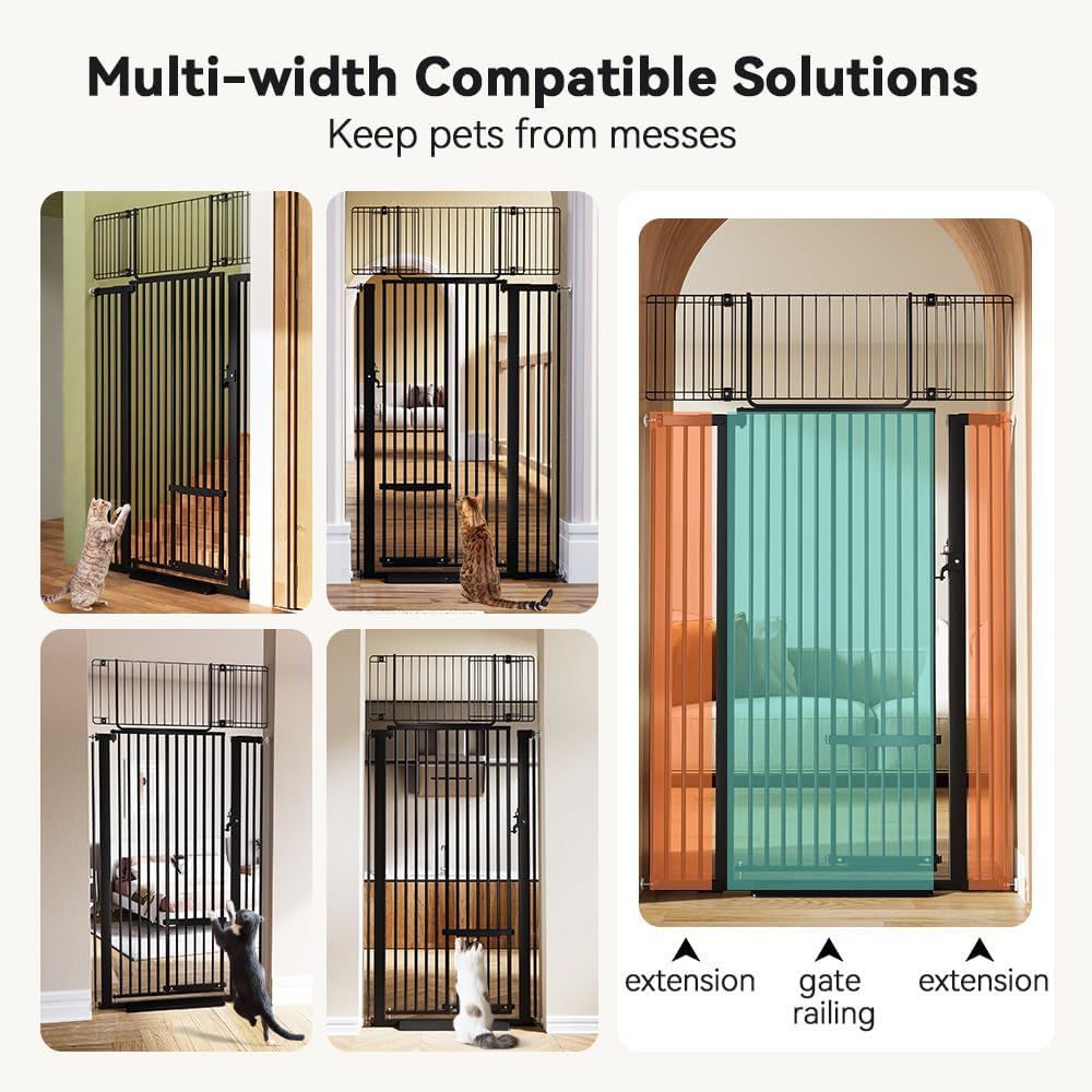New COMOMY 71" Extra Tall Pet Gate (29.5 - 40.6", Black) - Kidsy