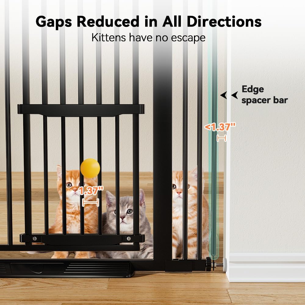 New COMOMY 71" Extra Tall Pet Gate (29.5 - 40.6", Black) - Kidsy