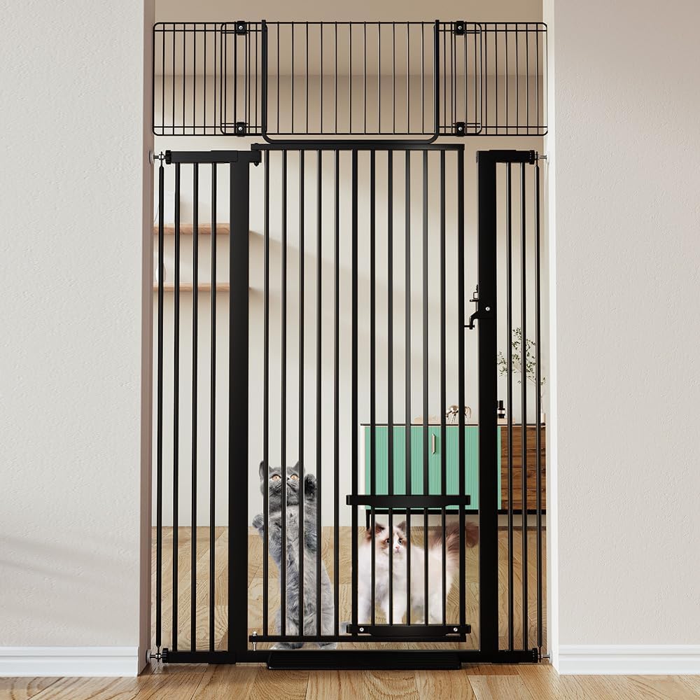 New COMOMY 71" Extra Tall Pet Gate (29.5 - 40.6", Black) - Kidsy