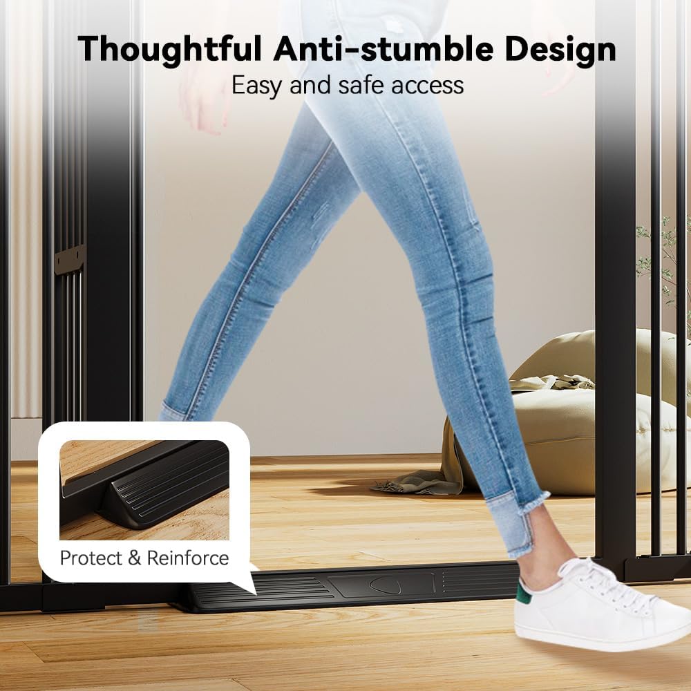 New COMOMY 71" Extra Tall Pet Gate (29.5 - 40.6", Black) - Kidsy