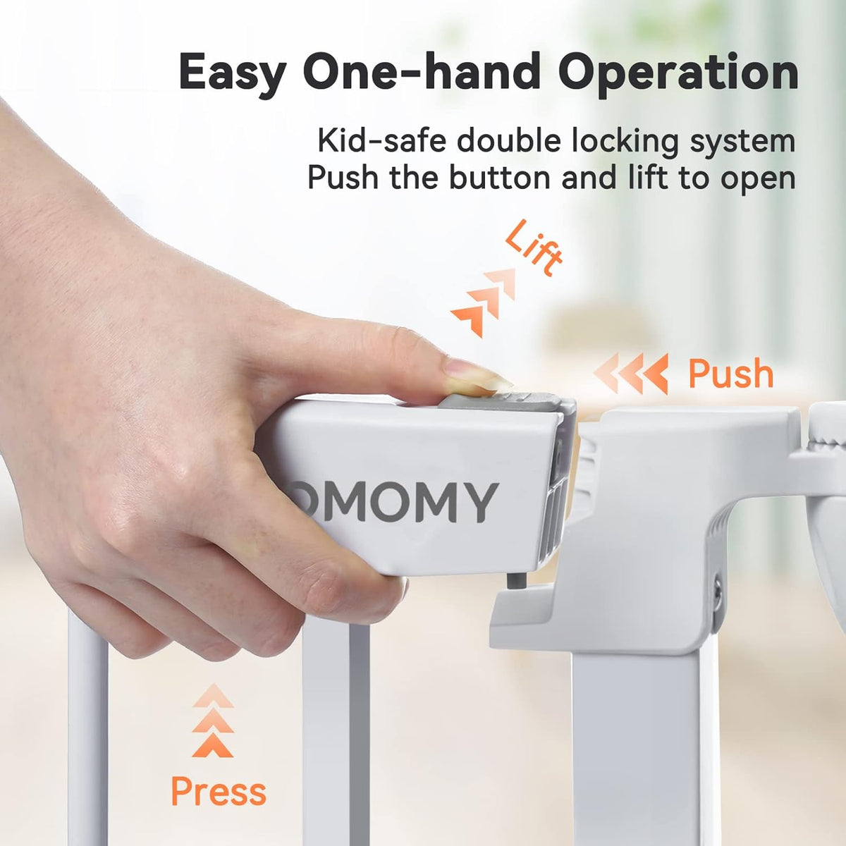 New COMOMY 80" Extra Wide Baby Gate 3 - Panel Walk - Through 30" Tall (White) - Kidsy