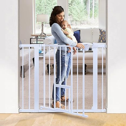 New COMOMY Auto - Close Baby Gate 29.5–40.5" (White) - Kidsy