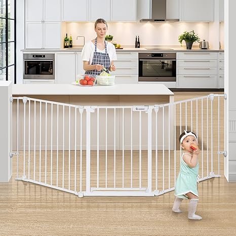 New COMOMY Extra Wide Baby Gate 30" Tall, 33" to 80" Wide (White) - Kidsy