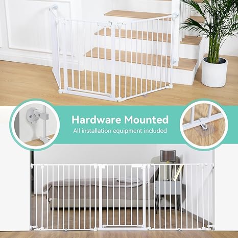 New COMOMY Extra Wide Baby Gate 30" Tall, 33" to 80" Wide (White) - Kidsy