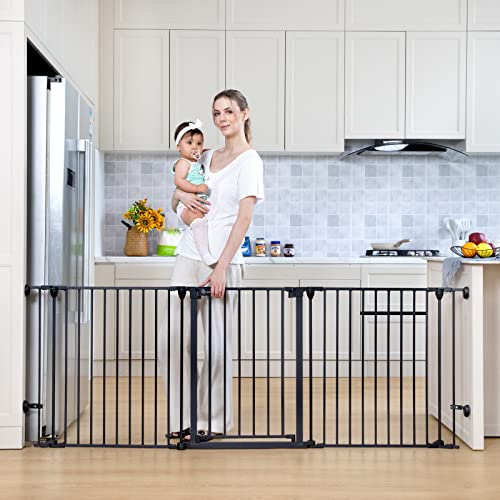 New COMOMY Extra Wide Baby Gate 30–80" (Black) - Kidsy