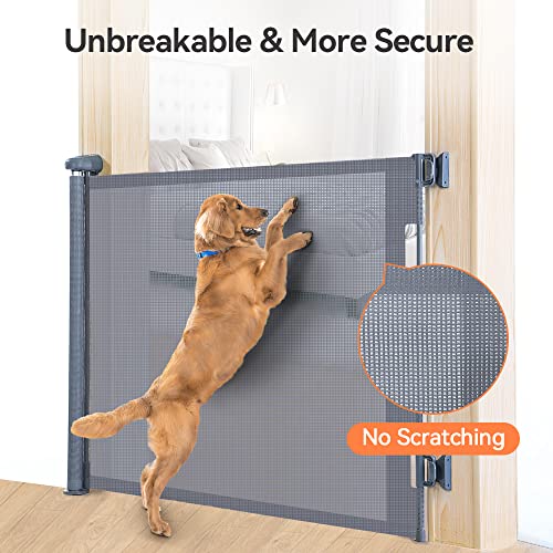 New COMOMY Retractable Baby Gate 55" Extra Wide (Grey) - Kidsy