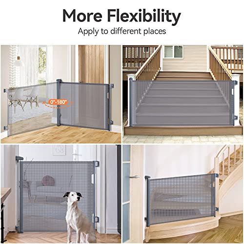 New COMOMY Retractable Baby Gate 55" Extra Wide (Grey) - Kidsy