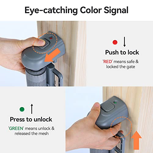 New COMOMY Retractable Baby Gate 55" Extra Wide (Grey) - Kidsy