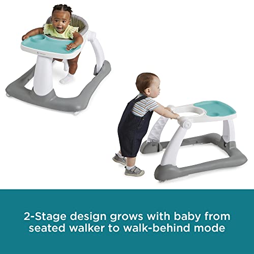 New Contours Graze 2 - in - 1 Foldable Baby Push Walker (Gray/Teal) - Kidsy