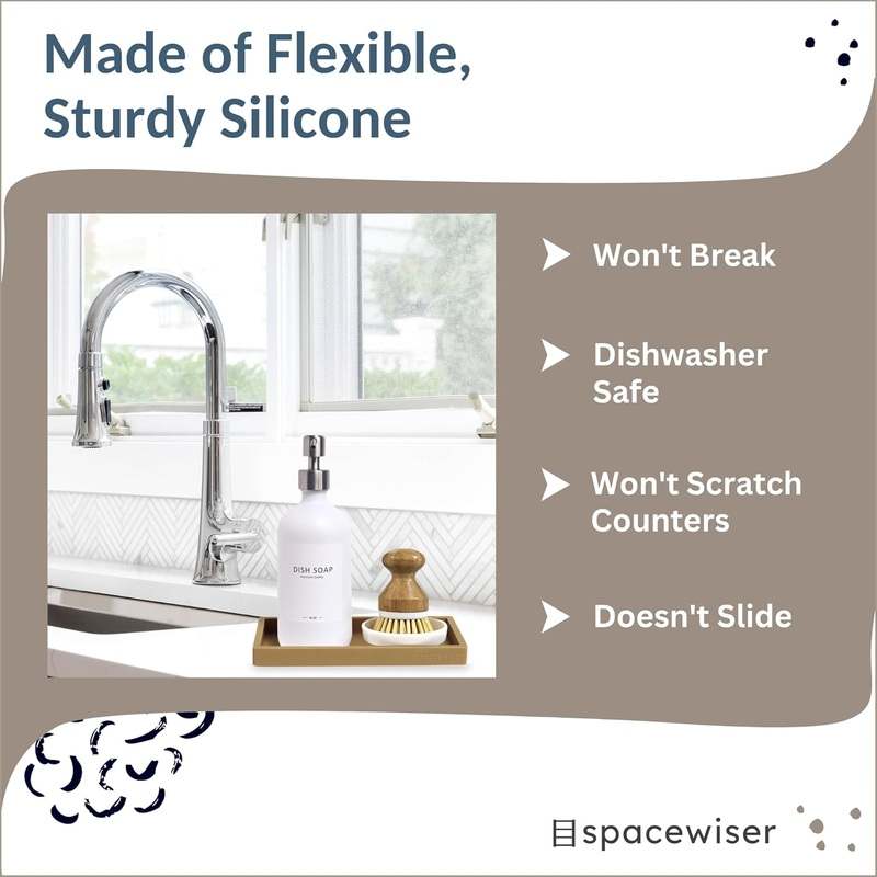 New Countertop and Vanity Tray – Small 7.7” Silicone Tray (Tan) - Kidsy