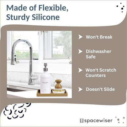 New Countertop and Vanity Tray – Small 7.7” Silicone Tray (Tan) - Kidsy