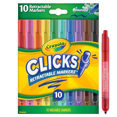 New Crayola Clicks Retractable Tip Washable Markers - Kidsy