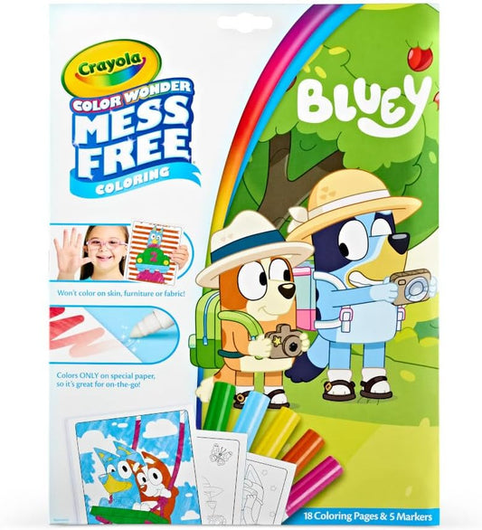 New Crayola Color Wonder Coloring Set 18 Pages & 5 Markers (Bluey) - Kidsy