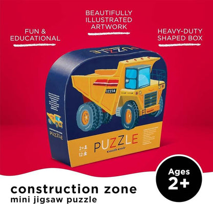 New Crocodile Creek 12 - Piece Mini Jigsaw Puzzle (Construction Zone) - Kidsy
