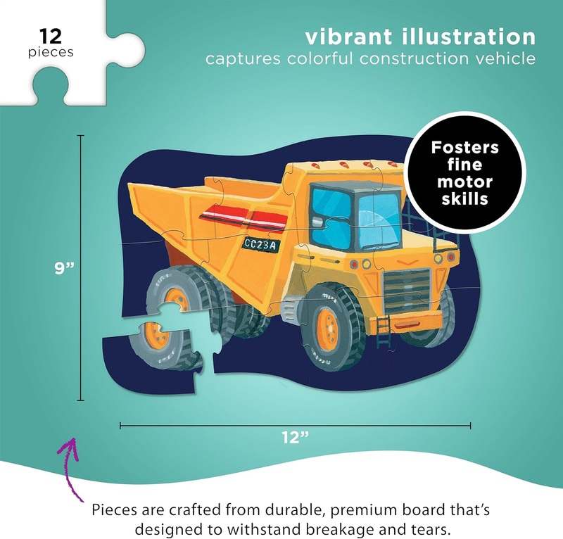 New Crocodile Creek 12 - Piece Mini Jigsaw Puzzle (Construction Zone) - Kidsy