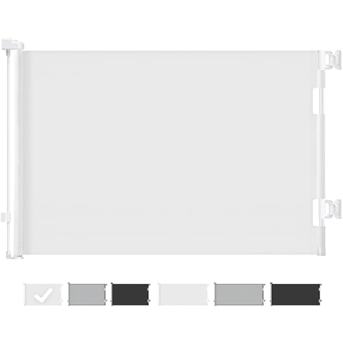 New Cumbor Baby Gate Retractable Gates for Stairs Pet Gate Up to 55" Wide (White) - Kidsy
