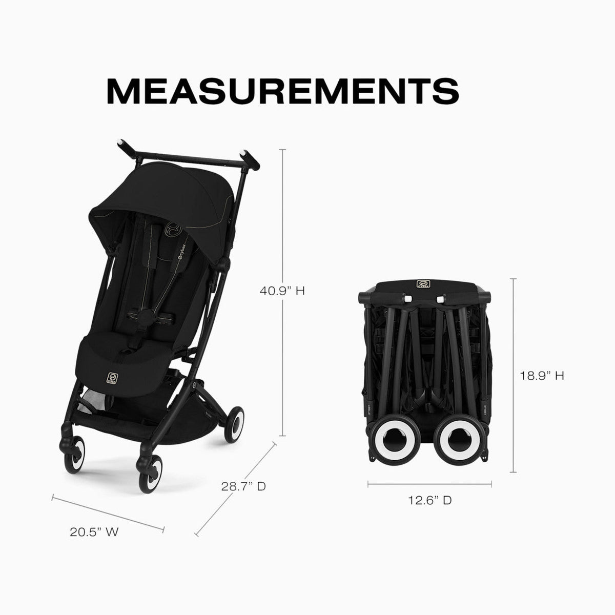 New Cybex LIBELLE Ultra Lightweight Travel Stroller (Magic Black) - Kidsy