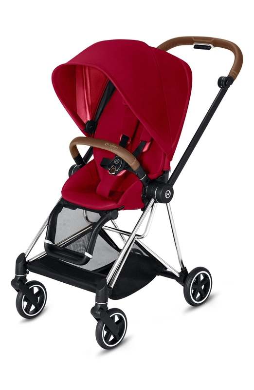 New Cybex Mios 2 Complete Stroller (True Red Seat with Chrome/Brown Frame) - Kidsy