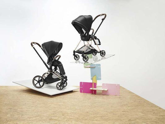 New Cybex Mios 2 Complete Stroller (True Red Seat with Chrome/Brown Frame) - Kidsy