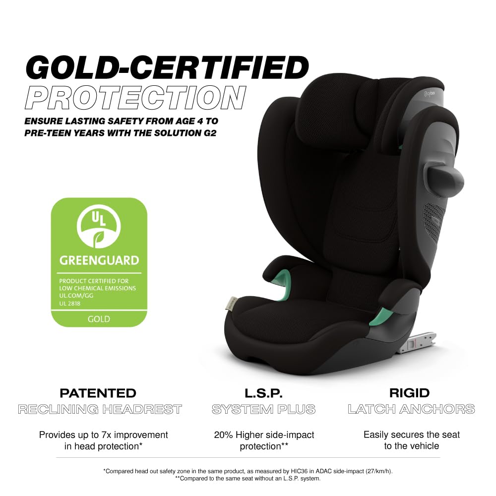 New CYBEX Solution G2 Folding Travel Booster with Foldable Design (Moon Black) - Kidsy