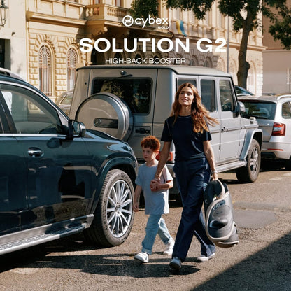 New CYBEX Solution G2 Folding Travel Booster with Foldable Design (Moon Black) - Kidsy