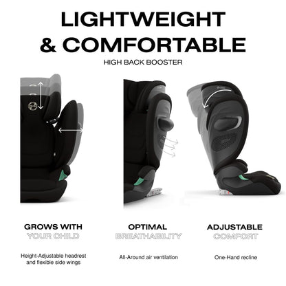 New CYBEX Solution G2 Folding Travel Booster with Foldable Design (Moon Black) - Kidsy