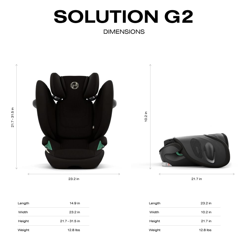 New CYBEX Solution G2 Folding Travel Booster with Foldable Design (Moon Black) - Kidsy