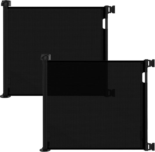 New DEAR LOV Retractable Baby Gate 33" x 55" - 2 Pack (Black) - Kidsy
