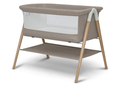 New Delta Children Bondi Beechwood Bedside Bassinet (Tan) - Kidsy