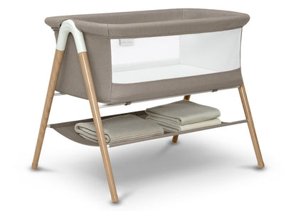 New Delta Children Bondi Beechwood Bedside Bassinet (Tan) - Kidsy