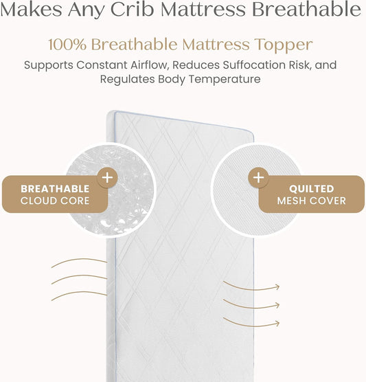 New Delta Children Breeze Breathable Crib Mattress Topper - Kidsy