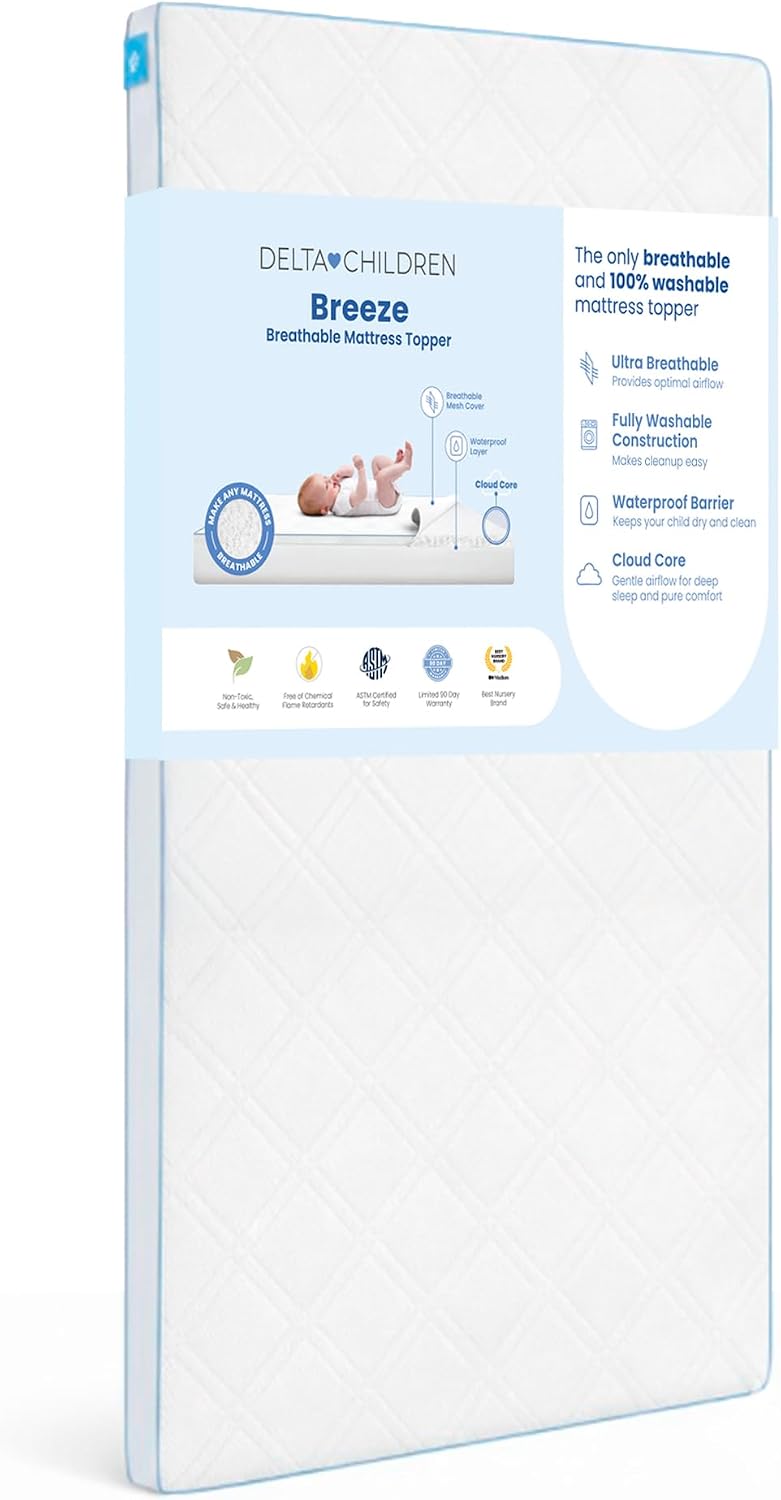 New Delta Children Breeze Breathable Crib Mattress Topper - Kidsy
