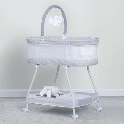 New Delta Children Curve Bassinet (White/Grey) - Kidsy