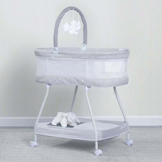 New Delta Children Curve Bassinet (White/Grey) - Kidsy