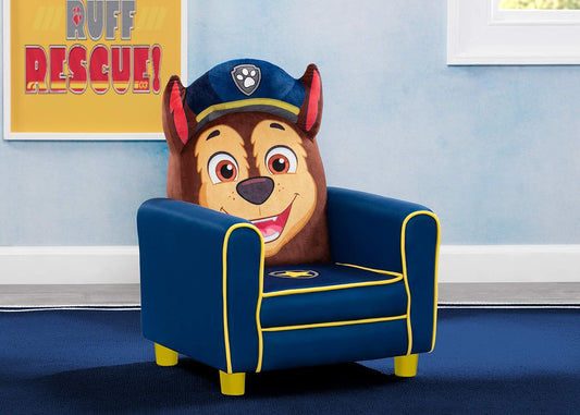 New Delta Children Figural Upholstered Kids Chair (Nick Jr. PAW Patrol Chase, Blue) - Kidsy