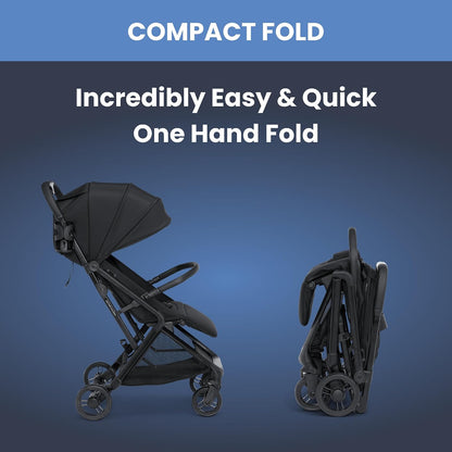 New Delta Children Icon Ultra Compact Travel Stroller with One-Hand Fold (Black) - Kidsy