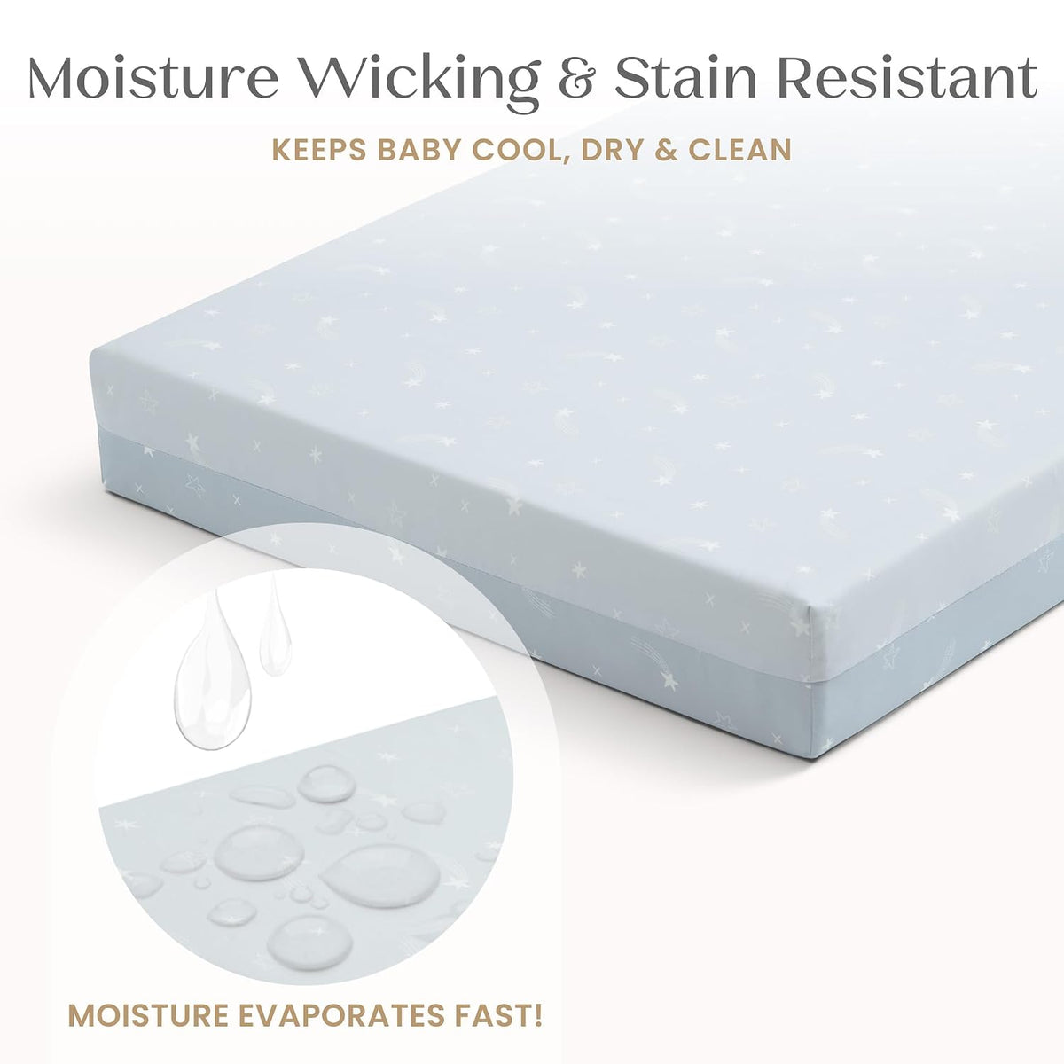 New Delta Children Refresh 2-Stage Crib Mattress with Waterproof Cover (Blue) - Kidsy