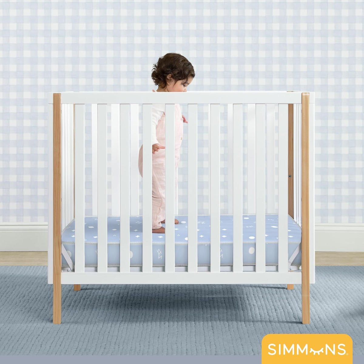New Delta Children Simmons Kids Soothing Nights 3 - inch Mini/Portable Crib Mattress - Kidsy