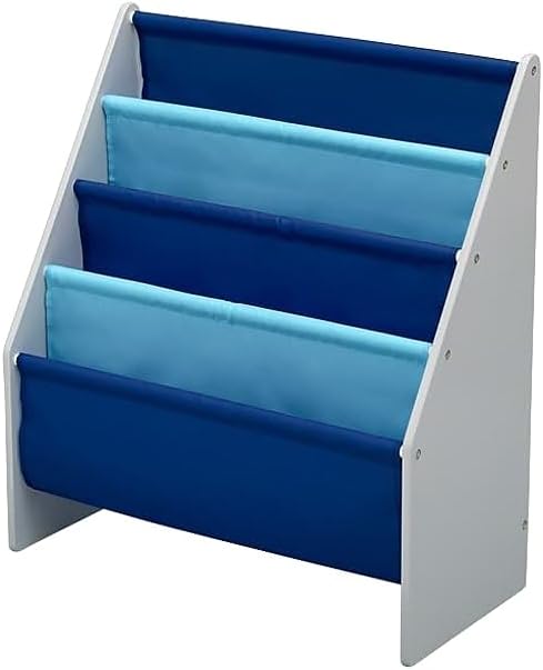 New Delta Children Sling Book Rack Bookshelf for Kids (Grey/Blue) - Kidsy