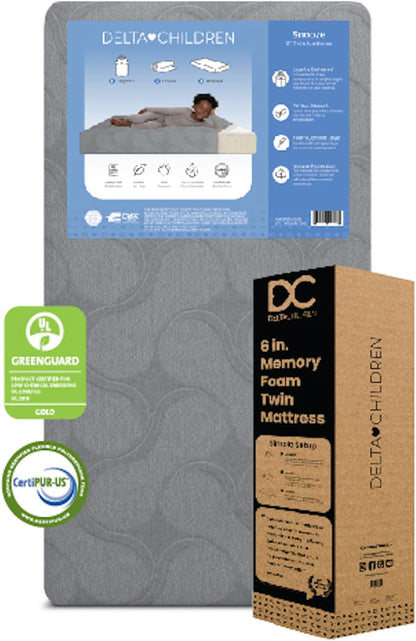 New Delta Children Snooze 6 inch Memory Foam Mattress (Twin) - Kidsy