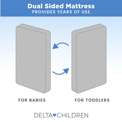 New Delta Children Sweet Beginnings 2-Stage Crib Mattress (Grey) - Kidsy