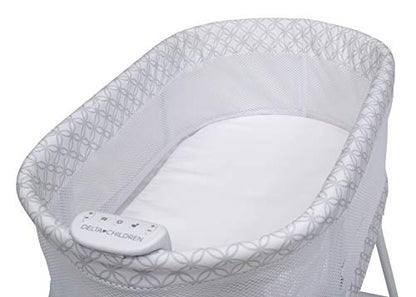 New Delta Children Sweet Dreams Bassinet (Grey Infinity) - Kidsy