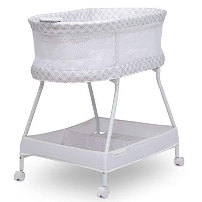 New Delta Children Sweet Dreams Bassinet (Grey Infinity) - Kidsy
