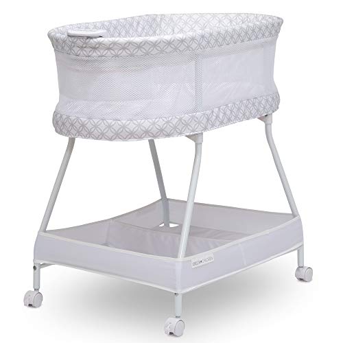 New Delta Children Sweet Dreams Bassinet (Grey Infinity) - Kidsy