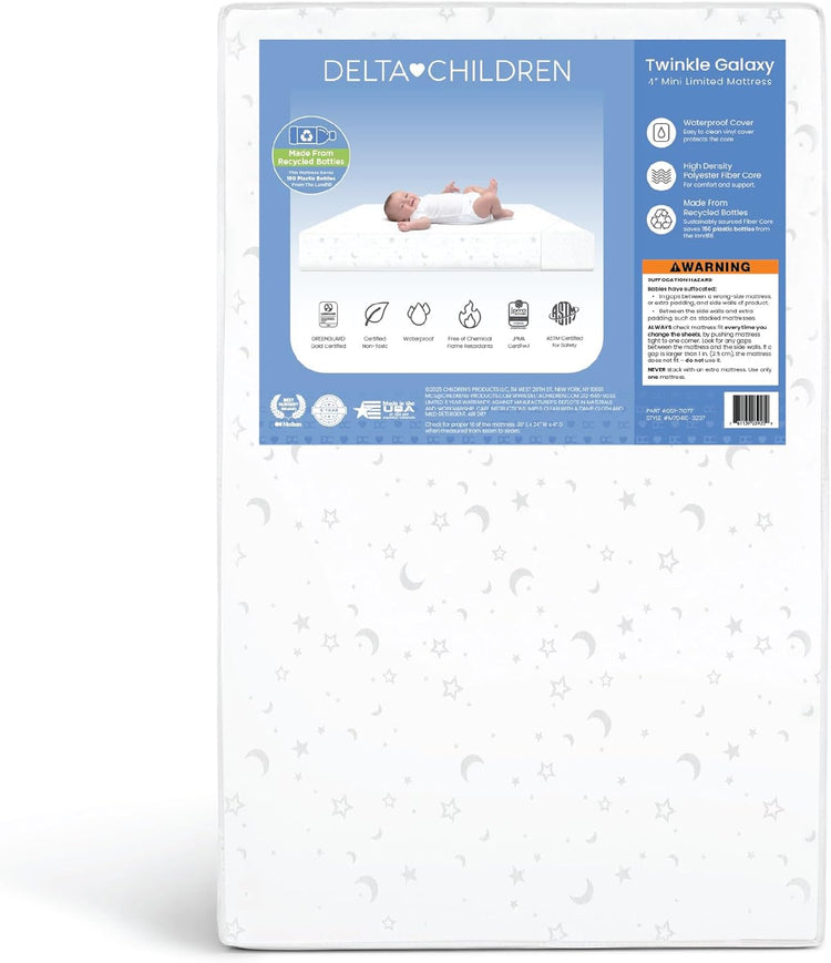 New Delta Children Twinkle Galaxy Limited 4 - inch Mini Crib Mattress - Kidsy