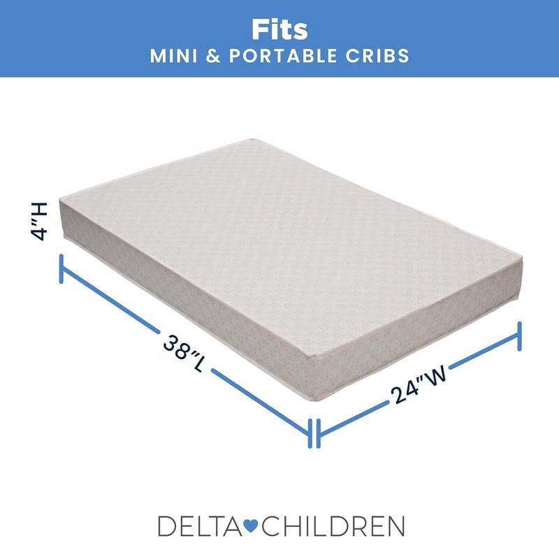 New Delta Children Twinkle Stars 4" Mini Crib Mattress (Firm, Royal Blue) - Kidsy