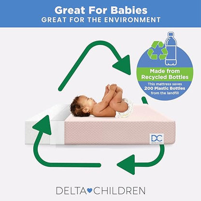 New Delta Children Twinkle Stars Breathable 4 - inch Mini Crib Mattress (Pink) - Kidsy