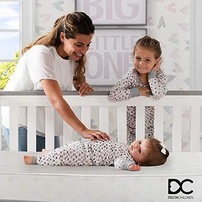 New Delta Children Twinkle Stars Dual Sided 6" Fiber Core Crib Mattress (White) - Kidsy