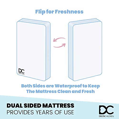 New Delta Children Twinkle Stars Dual Sided 6" Fiber Core Crib Mattress (White) - Kidsy